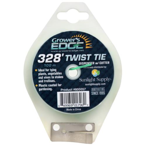 Green Twist Tie Dispenser with Cutter Green 328ft - 815 Gardens
